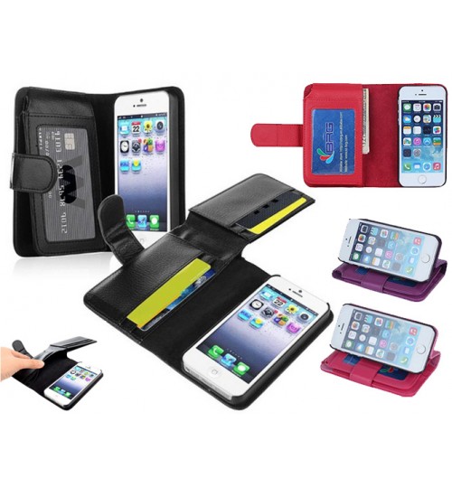 Iphone 5 5s leather case full cash pocket ID Combo
