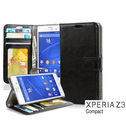 Sony xperia Z3 Compact fine leather ID walle case