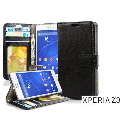 Sony xperia Z3 vintage fine leather ID walle case