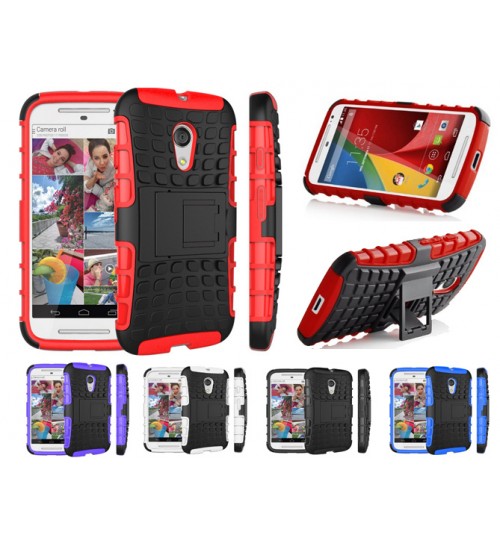 Moto G 2nd  G2 Case Heavy Duty Hybrid Kickstand