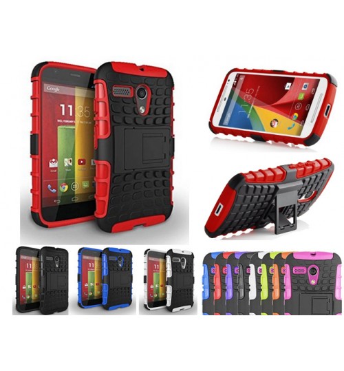 Moto G  Case Heavy Duty Hybrid Kickstand