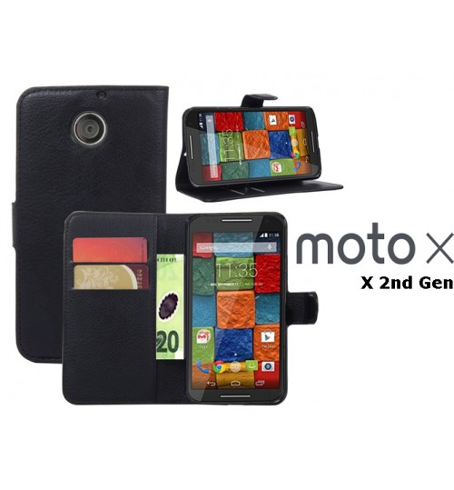 Moto X 2nd Gen case wallet leather case+Pen Motorola