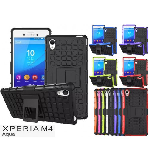 Sony Xperia M4 Aqua Case Hvy Duty Hybrid Kickstand