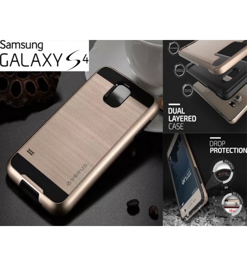 Galaxy S4 impact proof hybrid case brushed+Combo