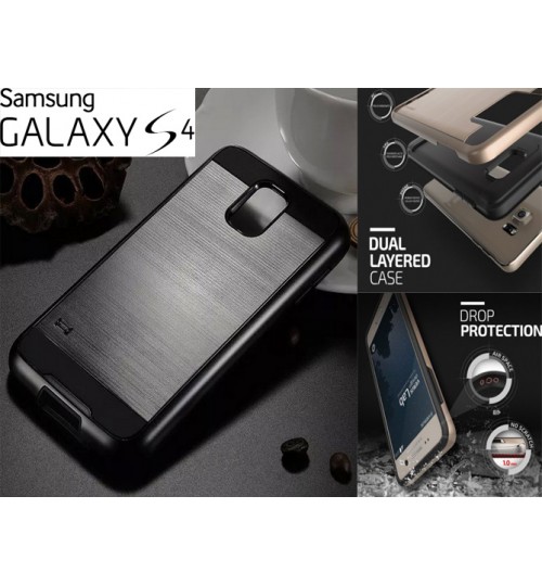 Galaxy S4 impact proof hybrid case brushed+Combo