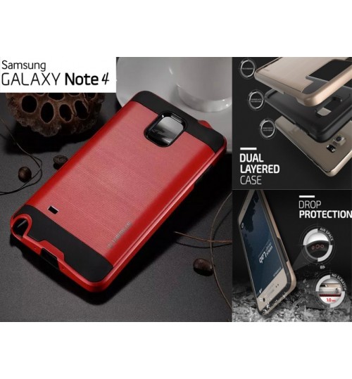 Galaxy Note 4 impact proof hybrid case brushed