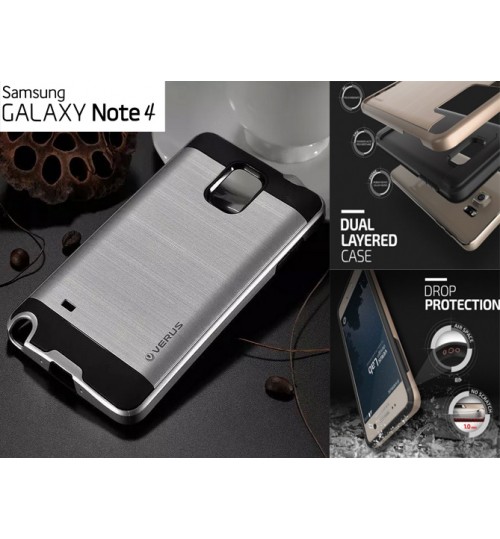 Galaxy Note 4 impact proof hybrid case brushed