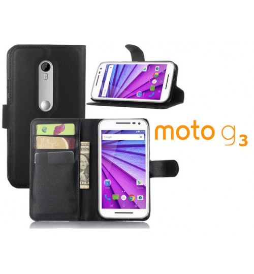 Moto G3 case wallet leather case+Pen