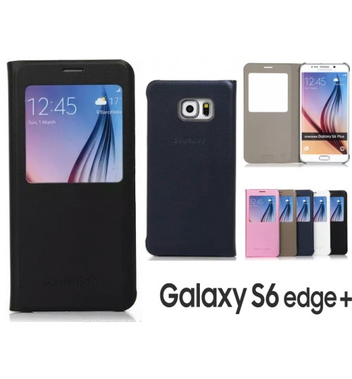 Samsung Galaxy S6 edge+ case Leather Flip window