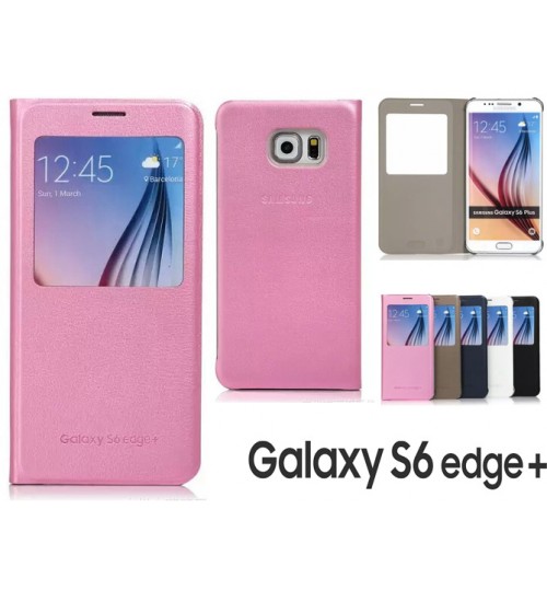 Samsung Galaxy S6 edge+ case Leather Flip window