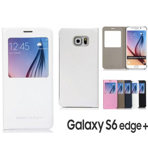 Samsung Galaxy S6 edge+ case Leather Flip window