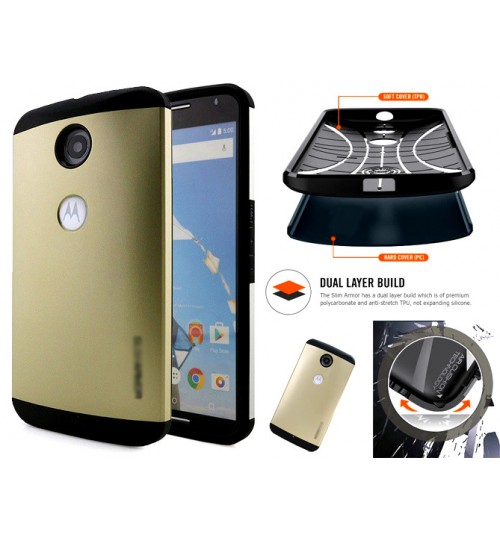 Google Nexus 6 impact proof heavy duty slim case