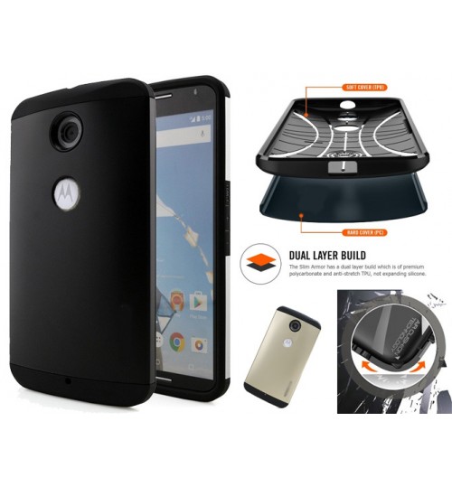 Google Nexus 6 impact proof heavy duty slim case