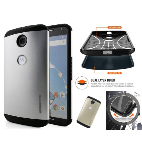 Google Nexus 6 impact proof heavy duty slim case