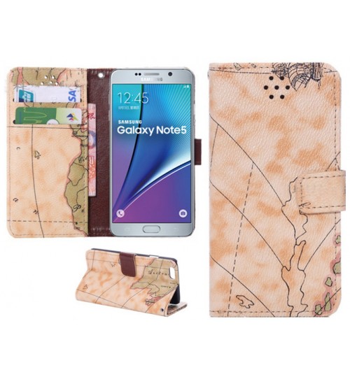 Samsung Galaxy Note 5 Case wallet leather map Case