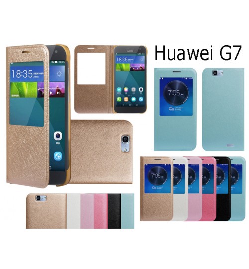 Huawei G7 case luxury view window case+Pen