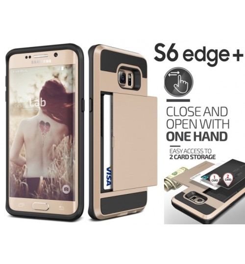 S6 edge Plus impact proof hybrid case card holder