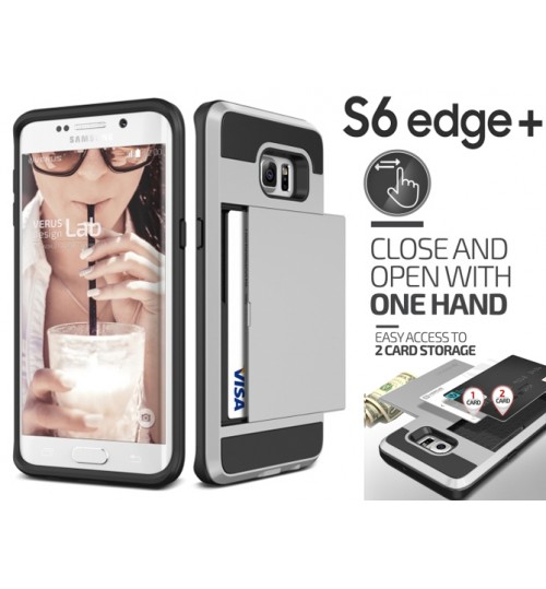 S6 edge Plus impact proof hybrid case card holder