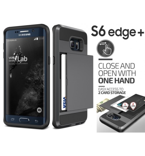 S6 edge Plus impact proof hybrid case card holder