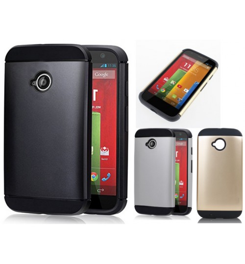 Moto E 2nd Gen Slim impact proof hybird case+Pen