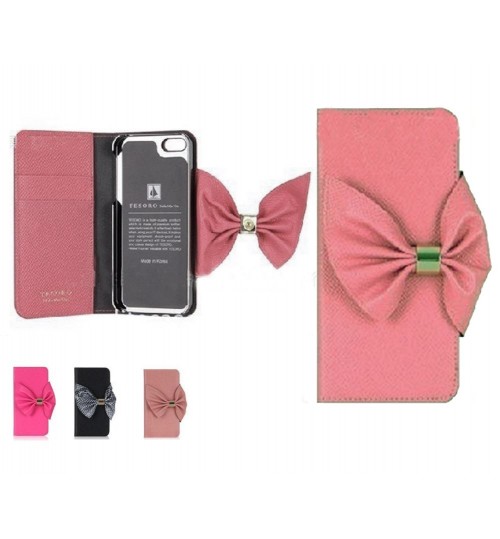 iphone 5 5s leather wallet folding case bowknot