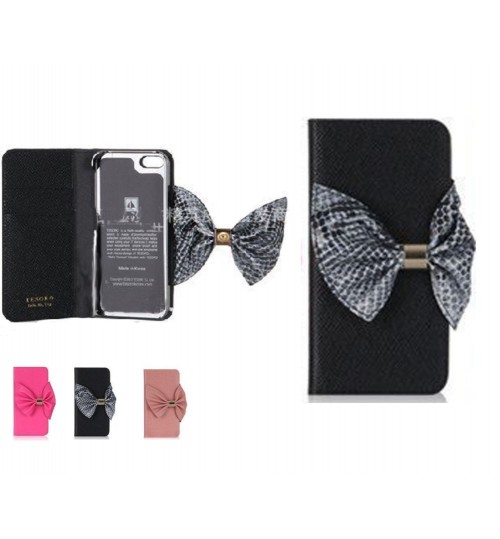 iphone 5 5s leather wallet folding case bowknot