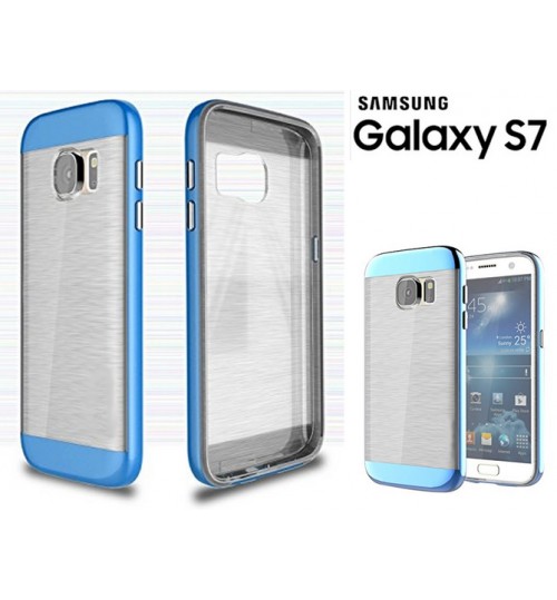 Galaxy S7 hybird bumper with clear back case