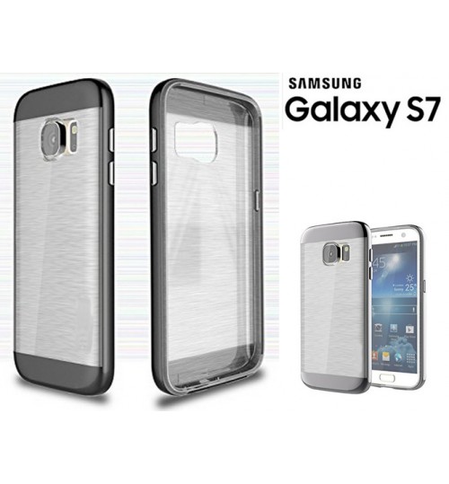 Galaxy S7 hybird bumper with clear back case