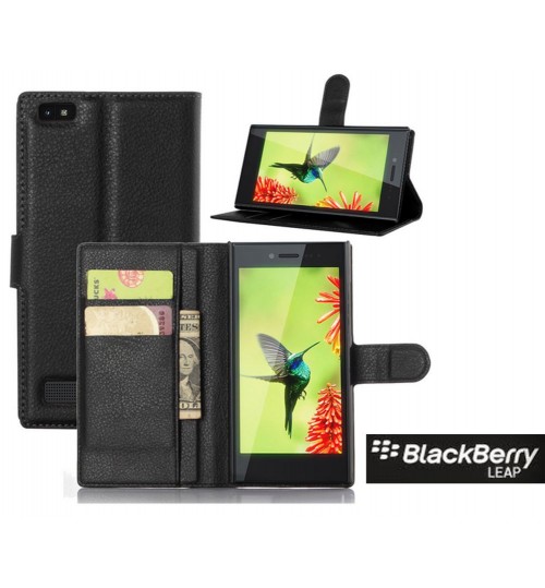 Blackberry Leap Wallet Leather Case Cover