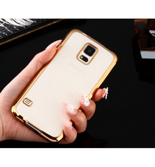 Galaxy S5 case plating bumper with clear gel back cover case