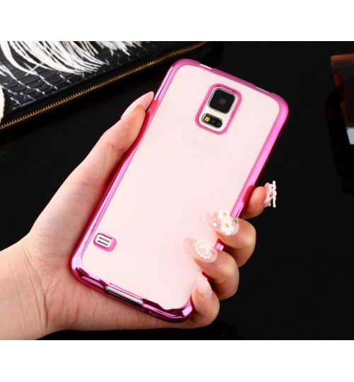 Galaxy S5 case plating bumper with clear gel back cover case