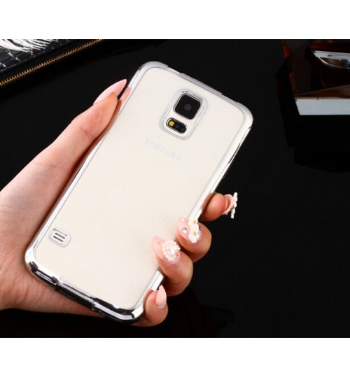 Galaxy S5 case plating bumper with clear gel back cover case