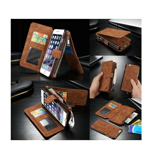 iPhone 6 6s double wallet leather case detachable