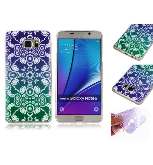 Galaxy note 5 ultra thin gel case embossed print