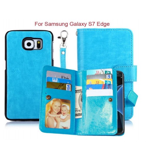 Galaxy S7 edge double wallet detachable case
