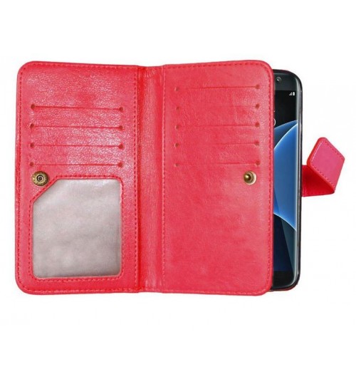 Galaxy S7 edge double wallet leather detachable case