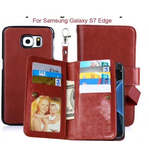 Galaxy S7 edge double wallet detachable case