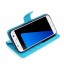 Galaxy S7 Vintage Fine Leather Wallet Case+combo - Blue
