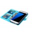 Galaxy S7 Vintage Fine Leather Wallet Case+combo - Blue