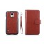 Galaxy S5 double wallet leather case detachable