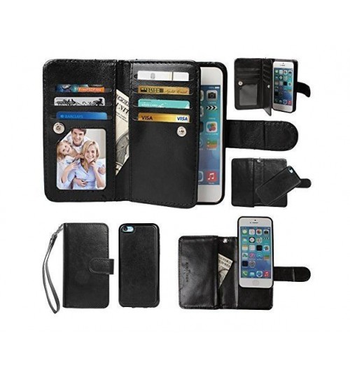 Iphone 5C detachable wallet leather case