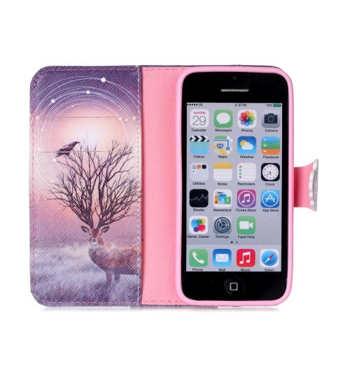 iPhone 5c case wallet leather case printed