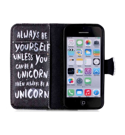 iPhone 5c case wallet leather case printed