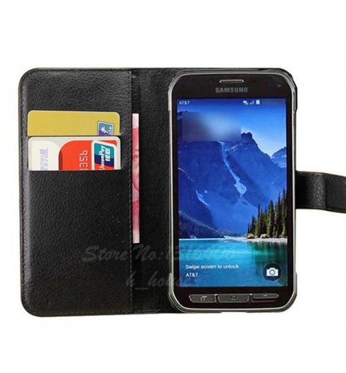 Samsung Galaxy S5 ACTIVE Case Leather Wallet COVER