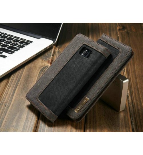 Galaxy S7 edge contrast denim folio wallet case magnetic closure