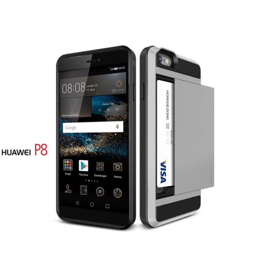 Huawei P8 impact proof hybrid case card holder