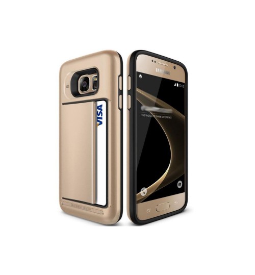 Galaxy S7 impact proof hybrid case card clip