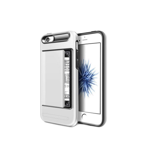 iPhone 5 5s SE impact proof hybrid case card clip