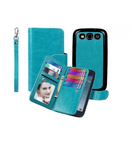 Galaxy S3 double wallet leather case detachable