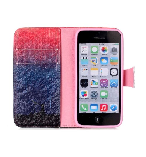 iPhone 5c case wallet leather case printed